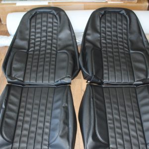 Valiant VJ Hardtop Coupe Seat Skins Trim Kit Front&Rear in Black Roebuck Vinyl